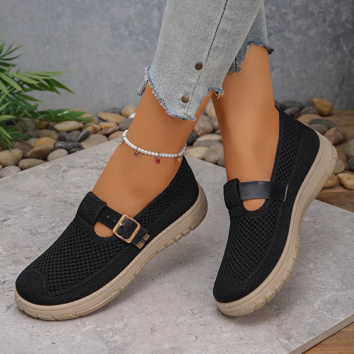 Round Toe Platform Slip-Ons OutfitFlow