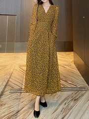 Floral Print Long Sleeve Dress OutfitFlow