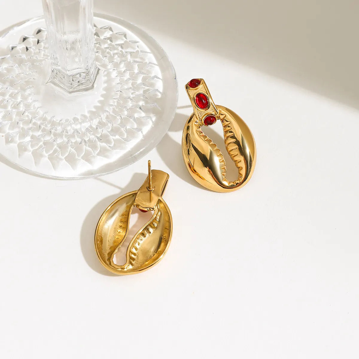 18K Gold-Plated Stainless Steel Shell Shape Earrings OutfitFlow