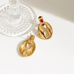 18K Gold-Plated Stainless Steel Shell Shape Earrings OutfitFlow