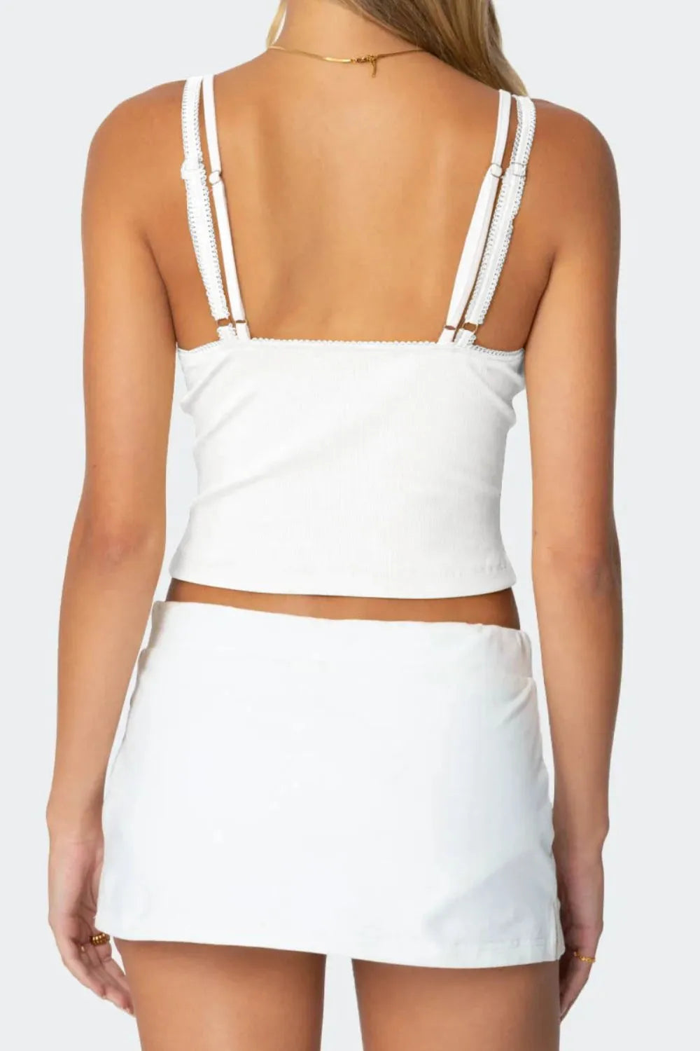 Lace Detail V-Neck Cami OutfitFlow