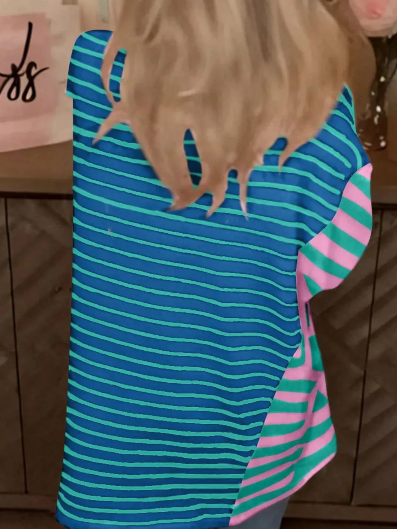 Colorful Striped Oversized T-Shirt OutfitFlow