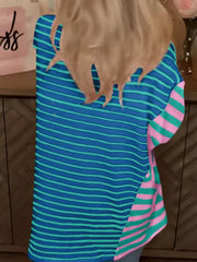 Colorful Striped Oversized T-Shirt OutfitFlow