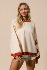 BiBi French Terry Top With Patch Detail Sweatshirt Trendsi