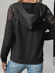 Outfit Flow - Perfee Lace Trim Dropped Shoulder Hoodie