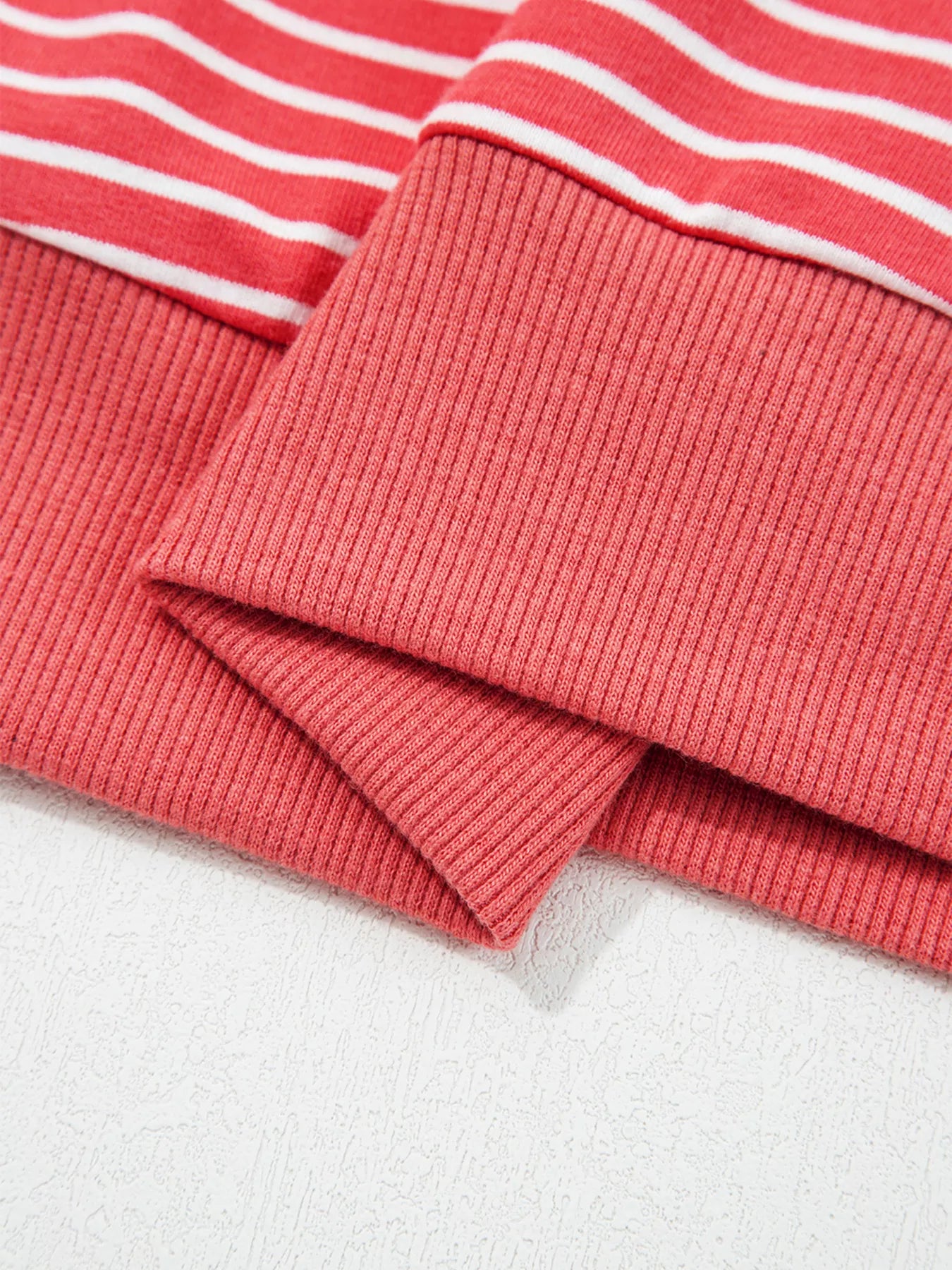 Striped Puff Sleeve Hoodie with Drawstring OutfitFlow