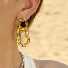 18K Gold-Plated Stainless Steel Drop Earrings OutfitFlow