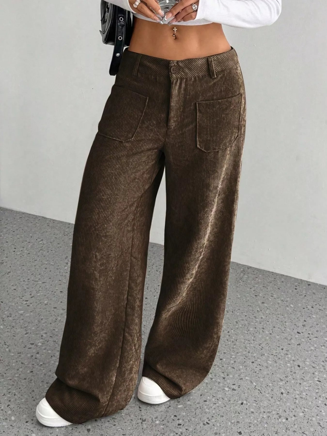 Corduroy Wide Leg Pants OutfitFlow