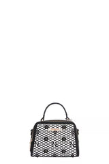 Nicole Lee USA Vegan Geometric Pattern Structured Handbag BLACK One Size Trendsi