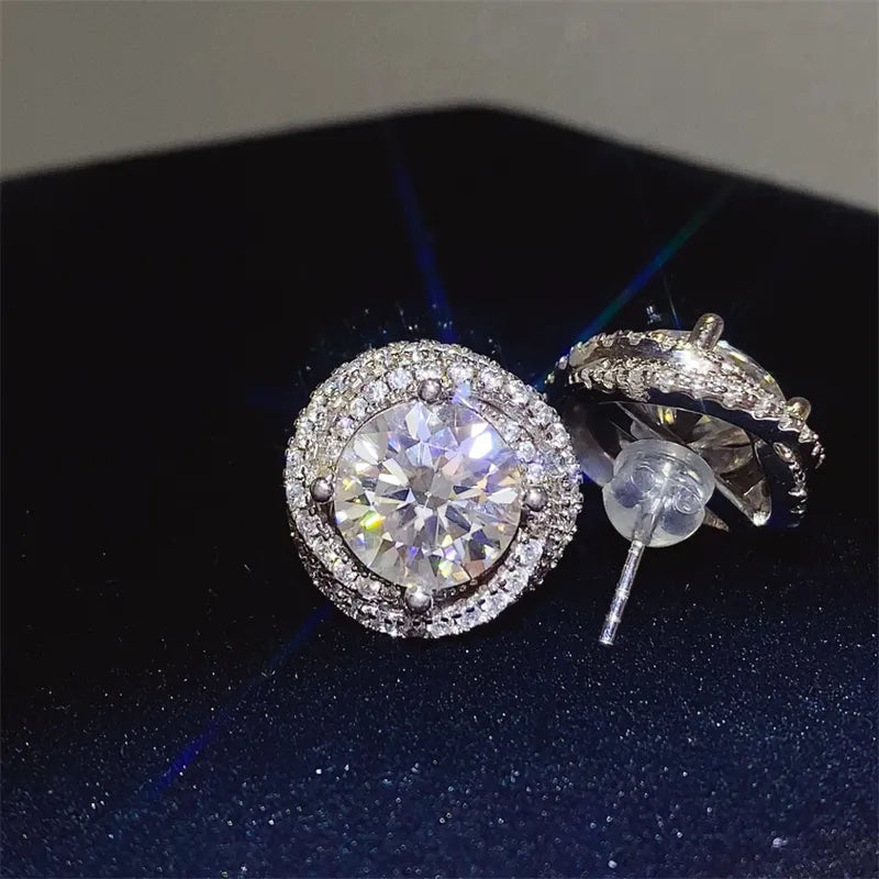 6 Carat Moissanite 925 Sterling Silver Earrings OutfitFlow