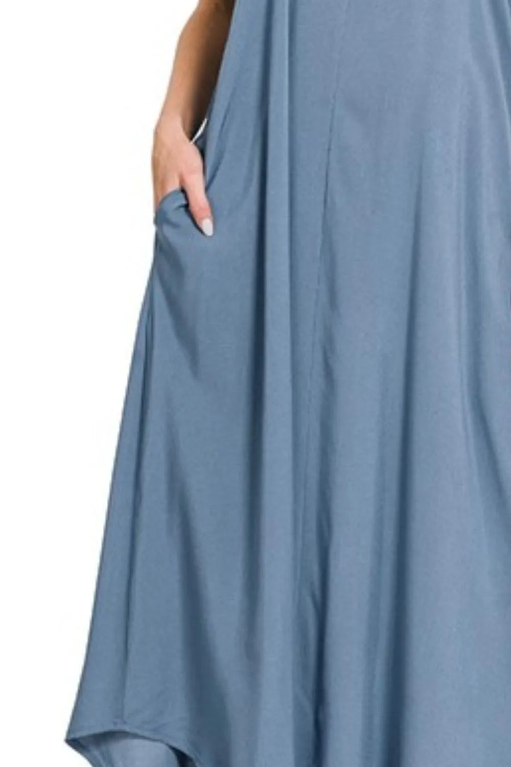 Zenana Woven Arc Hem Cami Dress With Flowy Pockets OutfitFlow