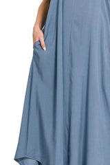 Zenana Woven Arc Hem Cami Dress With Flowy Pockets OutfitFlow
