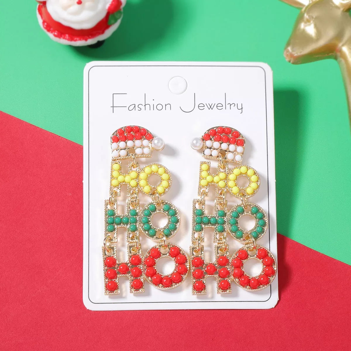 HO HO HO Christmas Drop Earrings OutfitFlow