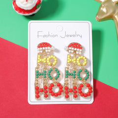 HO HO HO Christmas Drop Earrings OutfitFlow