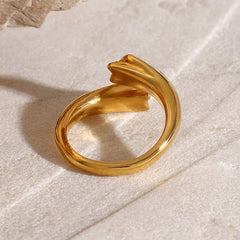Star Crystal Gold Adjustable Ring OutfitFlow