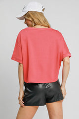 Umgee Full Size Lightweight Cropped Sweatshirt Plus Size OutfitFlow