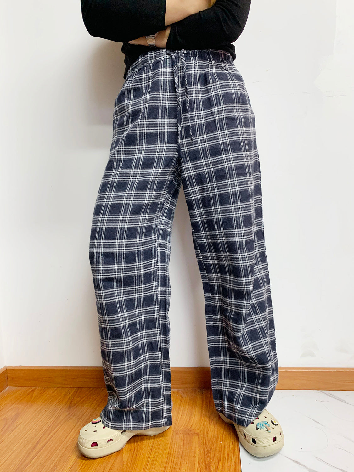 Outfit Flow - Plaid Drawstring Wide Leg Pants