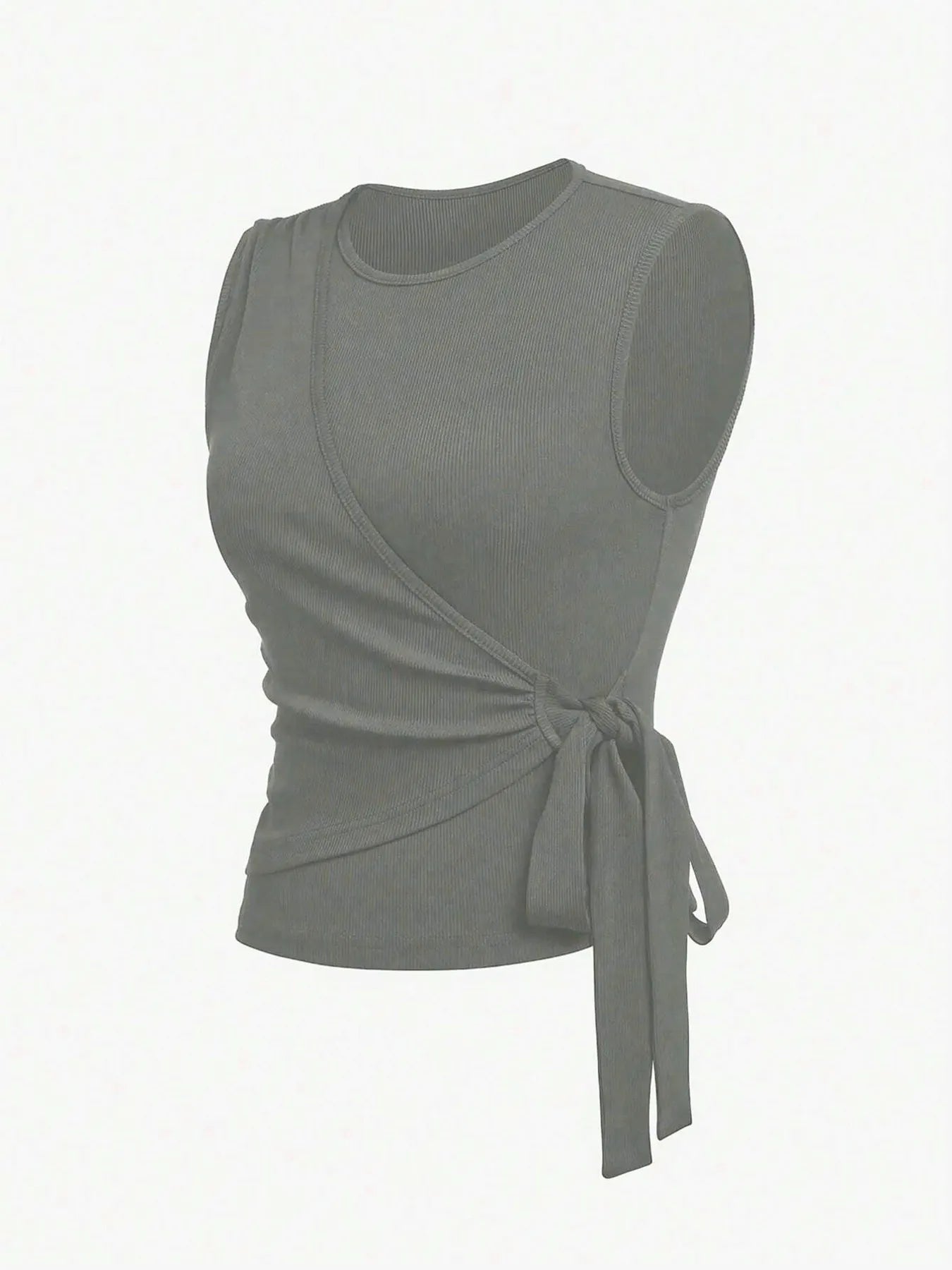Round Neck Sleeveless Top and Pants Set OutfitFlow