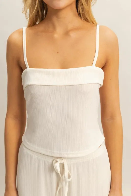 HYFVE Rib Knit Cami Top and Pants Set OutfitFlow