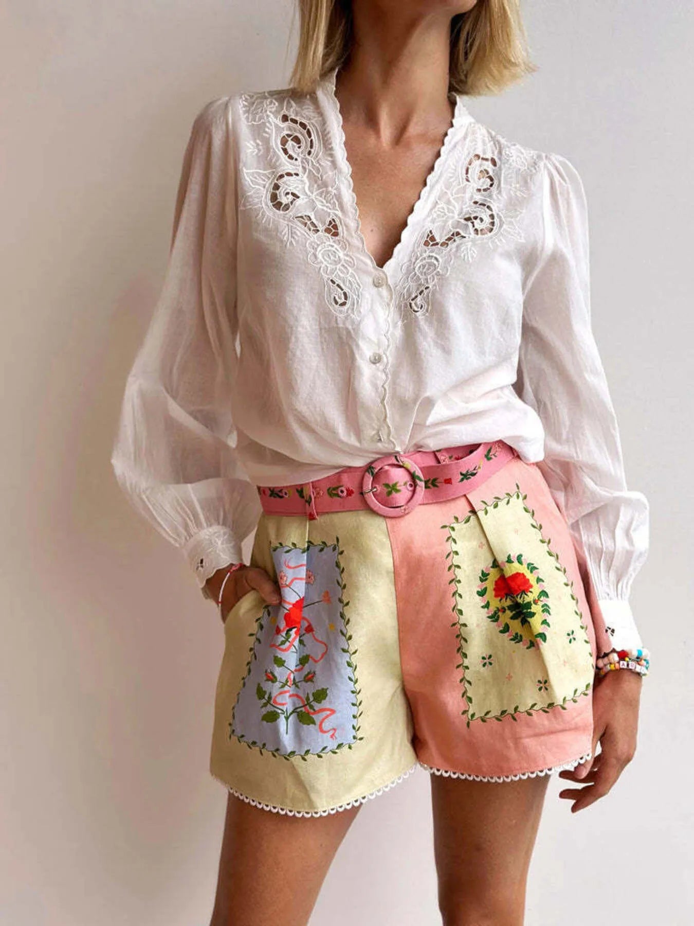 Printed Short Sleeve Shirt and Shorts Set OutfitFlow