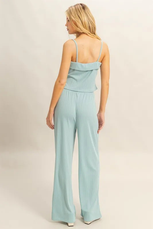 HYFVE Rib Knit Cami Top and Pants Set OutfitFlow