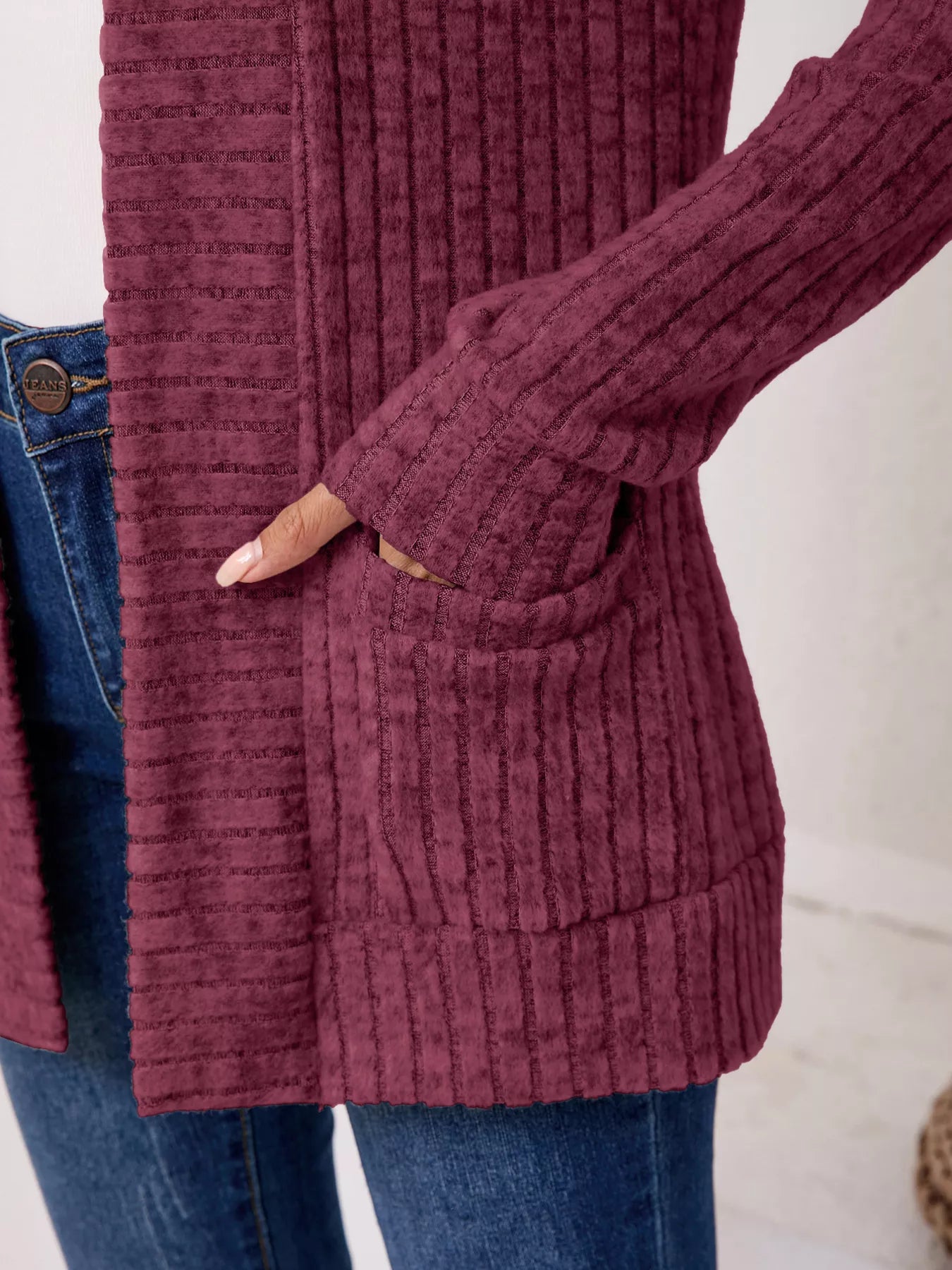 Casual Knit Open Front Cardigan OutfitFlow