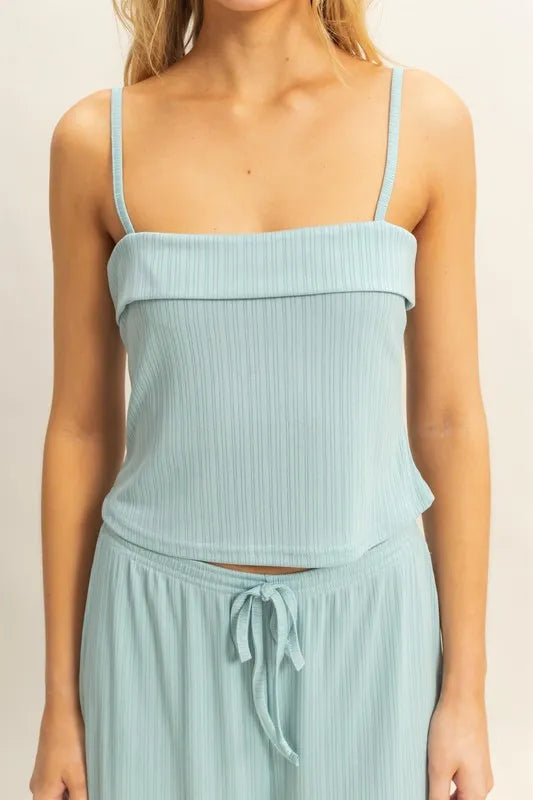 HYFVE Rib Knit Cami Top and Pants Set OutfitFlow