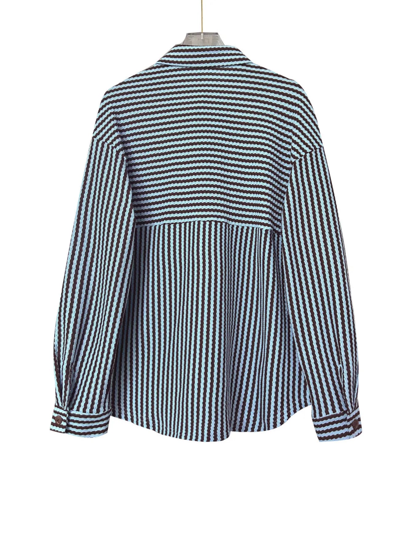 Striped Button-Down Casual Shirt OutfitFlow