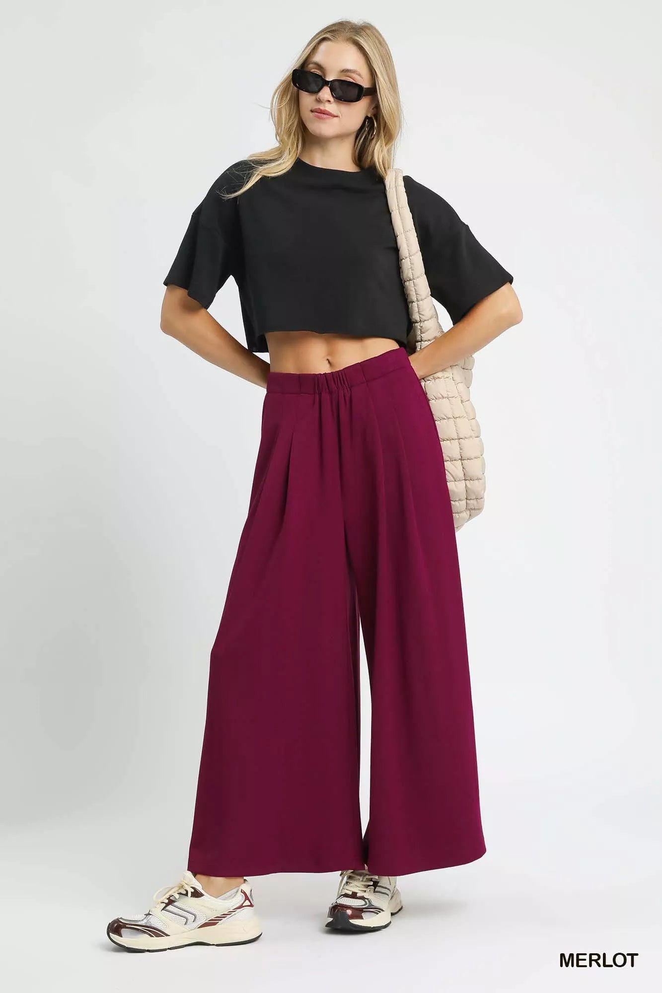 Umgee Wide Leg Pants with Pockets OutfitFlow