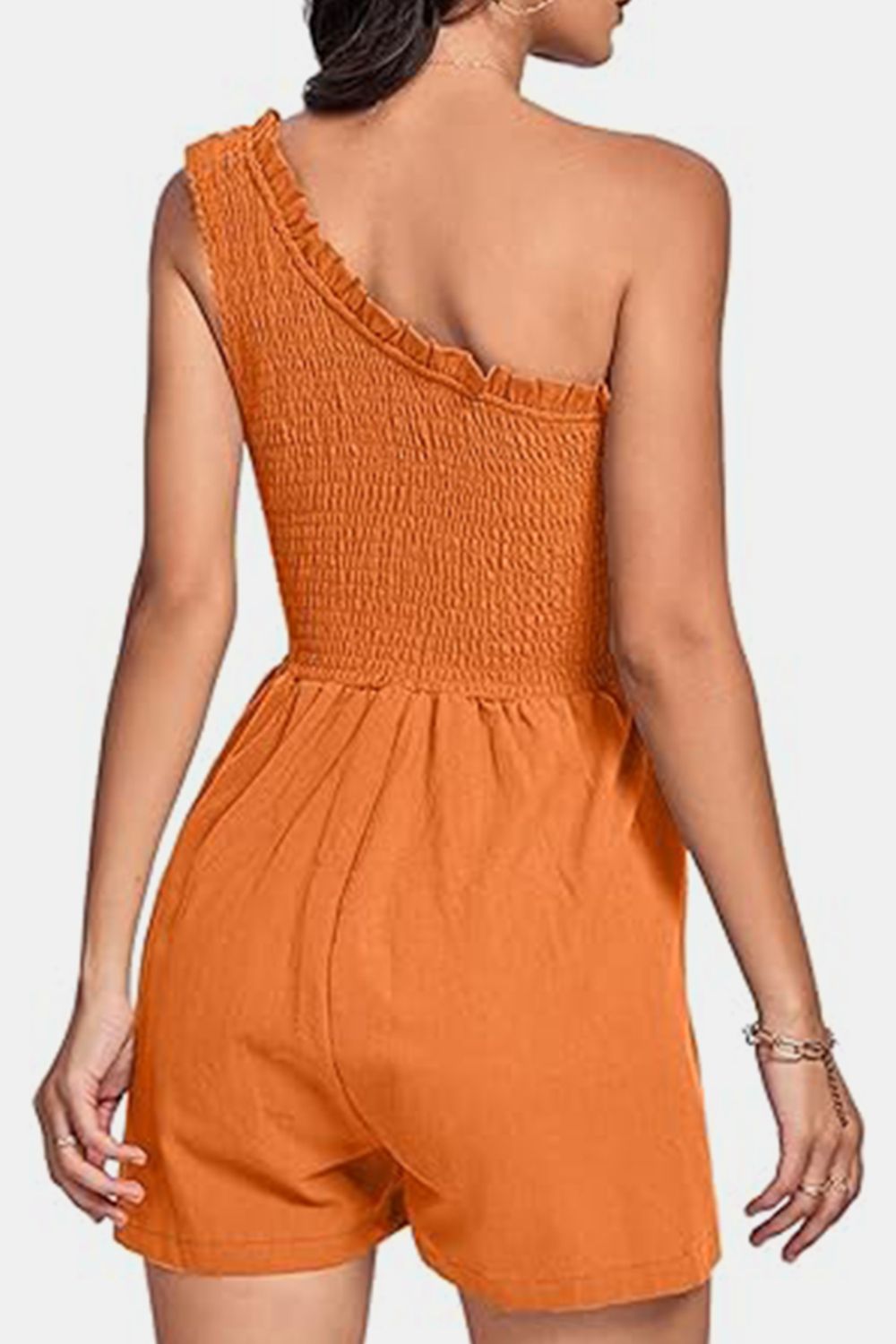 Outfit Flow - Smocked Single Shoulder Romper