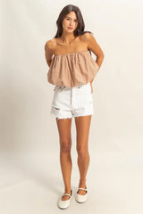 HYFVE Trendy Strapless Bubble Top OutfitFlow