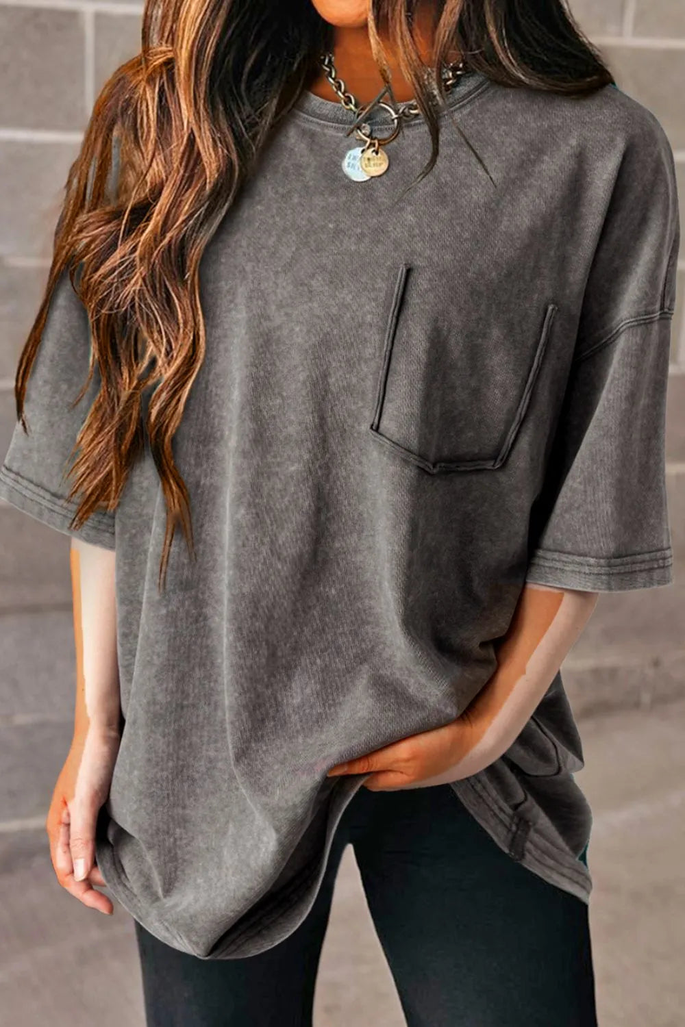 Mineral Wash Half Sleeve Vintage T Shirt OutfitFlow