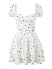 Printed Puff Sleeve Layered Dress OutfitFlow