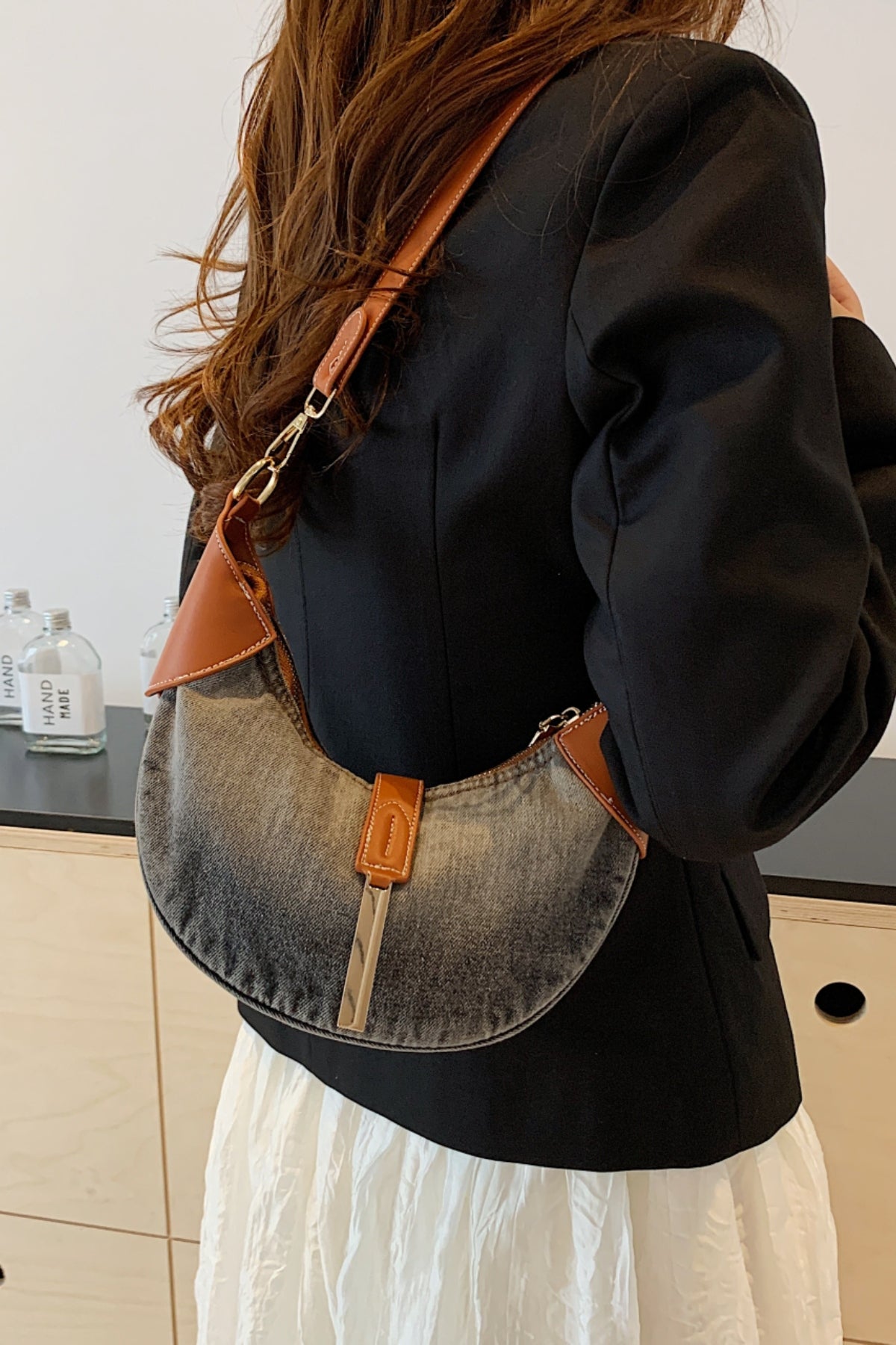 Outfit Flow - Contrast Denim Shoulder Bag