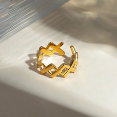 Stainless Steel Cutout Open Ring OutfitFlow