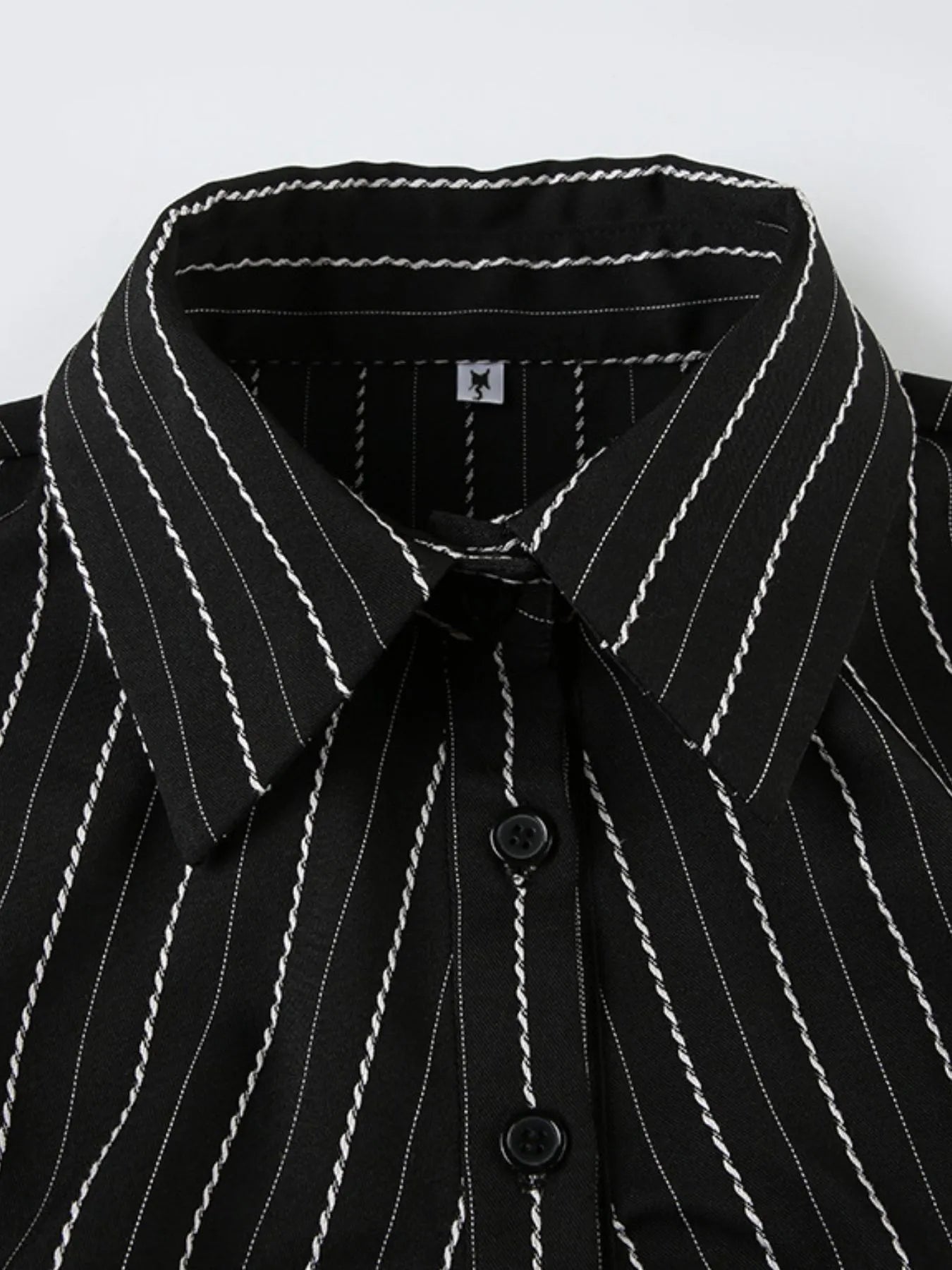 Striped Button-Down Collared Neck Shirt OutfitFlow