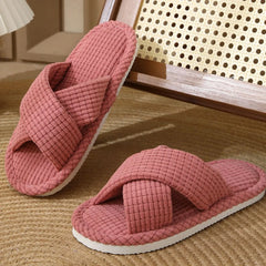Open Toe Flats Slippers Cerise OutfitFlow