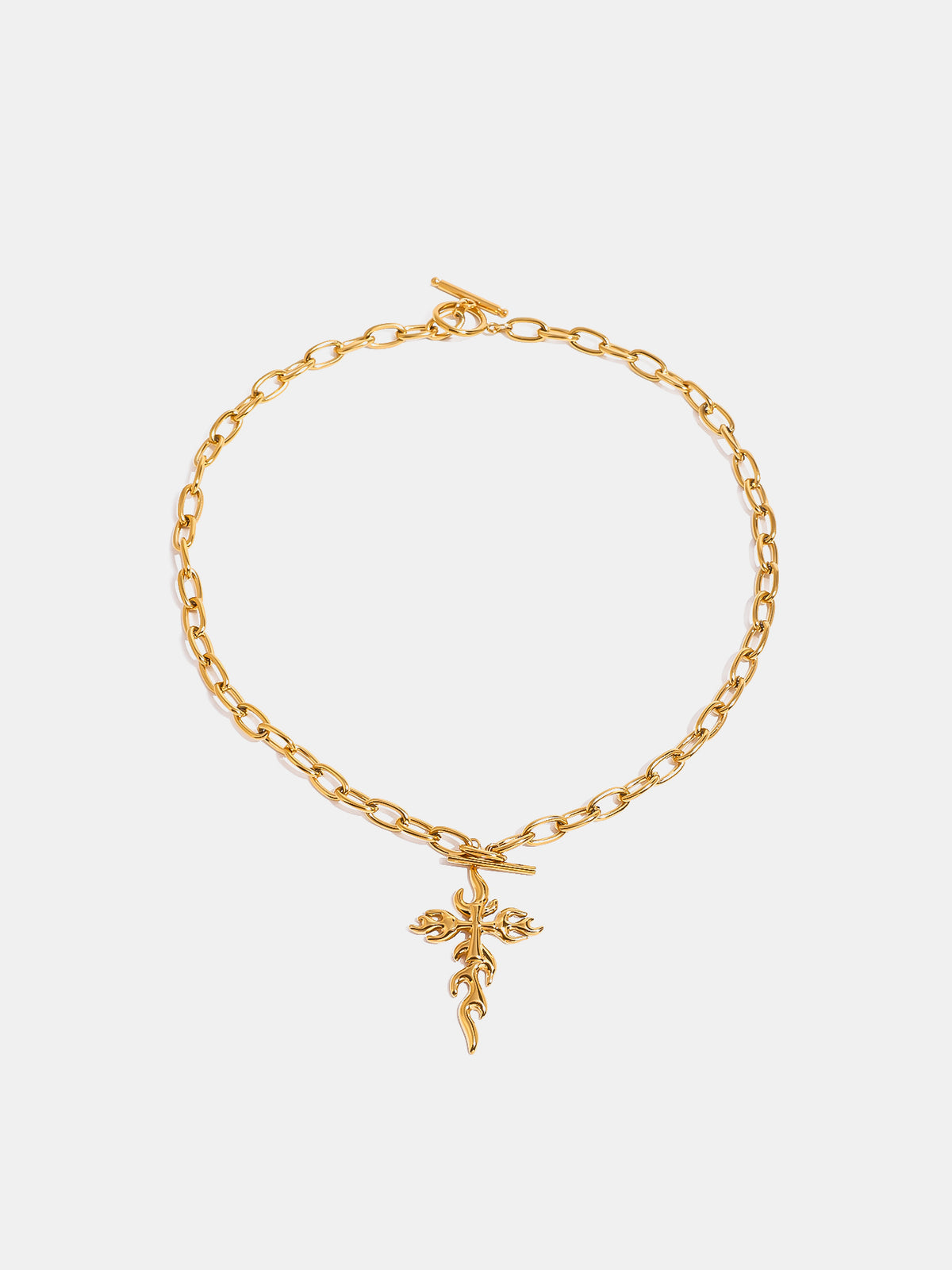 Outfit Flow - 18K Gold-Plated Stainless Steel Cross Necklace