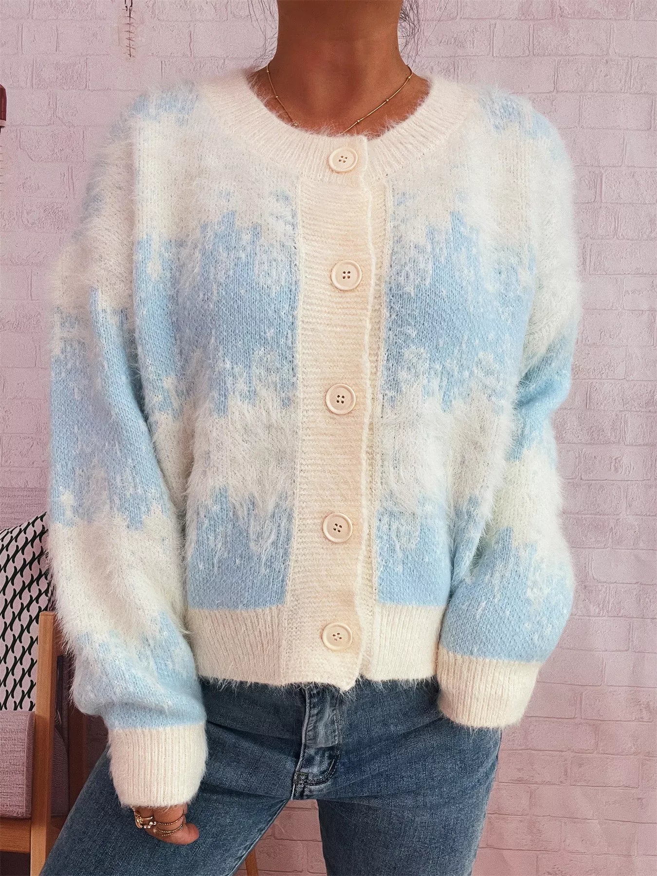 Ribbed Hem Button Up Cardigan OutfitFlow