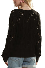 ADORA Loose Fit V Neck Knit Top OutfitFlow