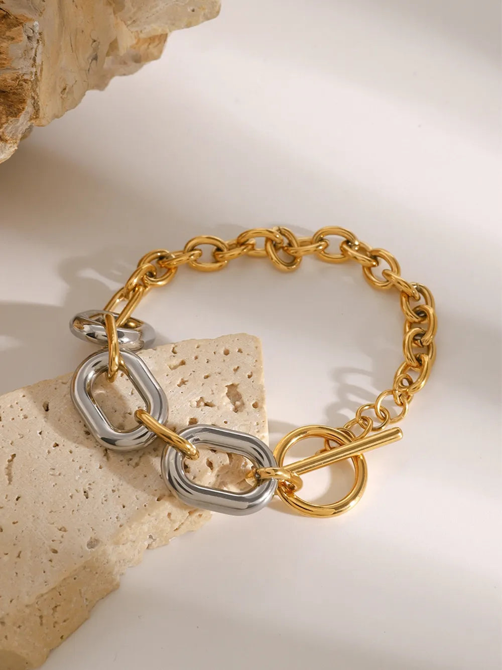 18K Gold-Plated Stainless Steel Chain Bracelet OutfitFlow