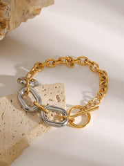 18K Gold-Plated Stainless Steel Chain Bracelet OutfitFlow