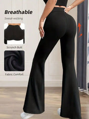 High Waist Slim Fit Flare Pants OutfitFlow