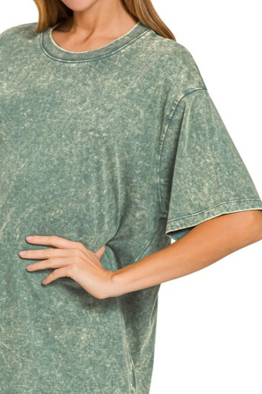 Zenana Washed Short Sleeve Top OutfitFlow