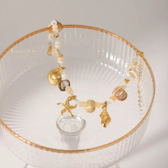 18K Gold-Plated Shell Charm Bracelet OutfitFlow