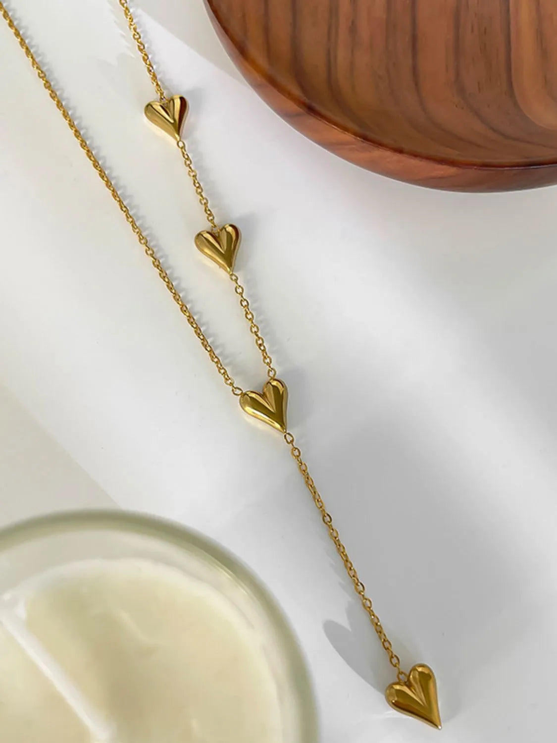 18K Gold-Plated Heart Drop Y-Necklace OutfitFlow