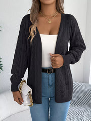 Openwork Open Front Cardigan OutfitFlow