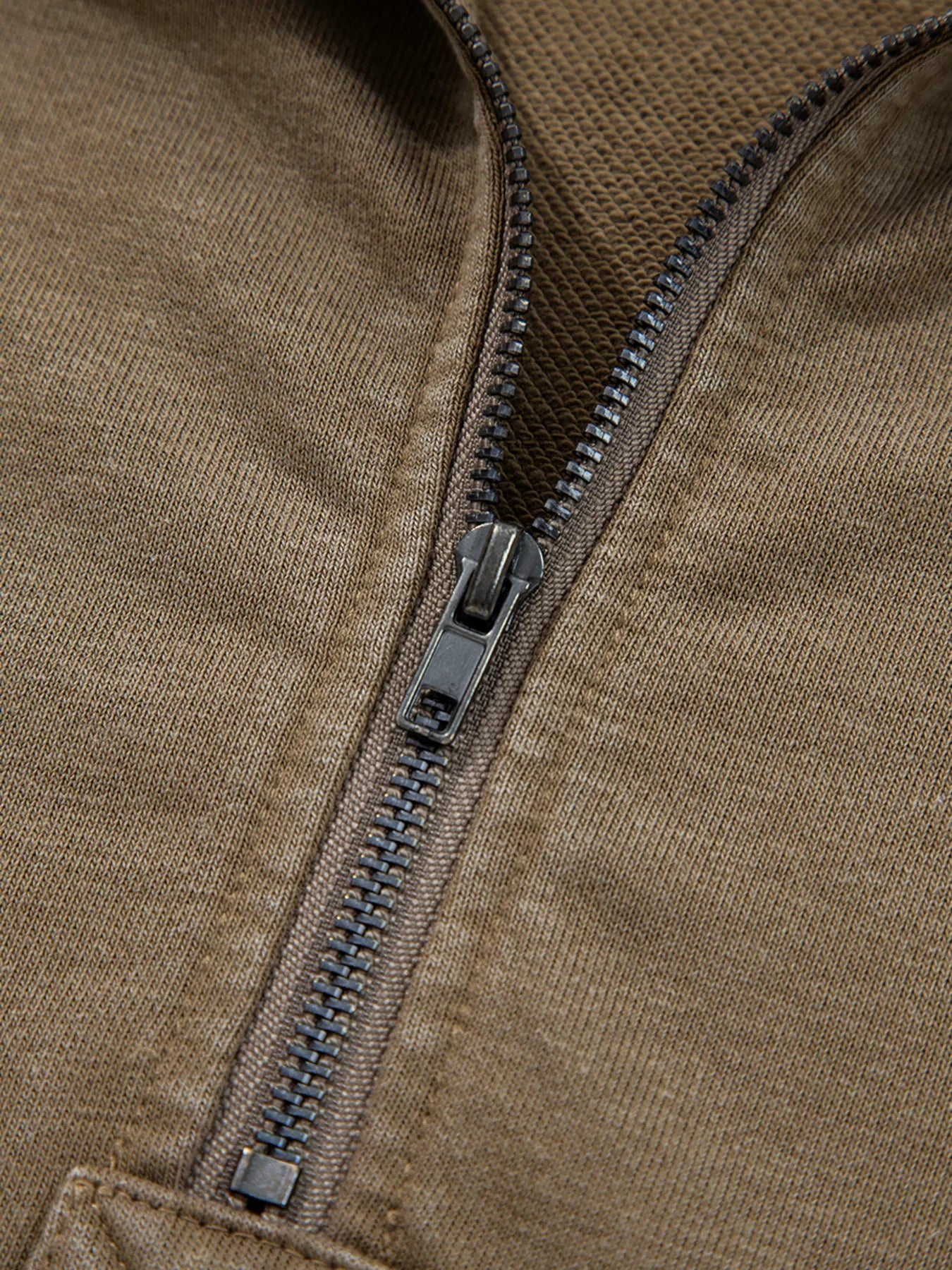 Half Zip Kangaroo Pocket Mineral Wash Baggy Hoodie OutfitFlow