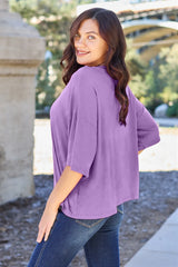 Basic Bae Bamboo Full Size Round Neck Drop Shoulder T-Shirt OutfitFlow
