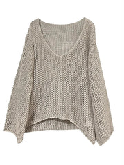 Openwork Long Sleeve Knit Cover Up OutfitFlow